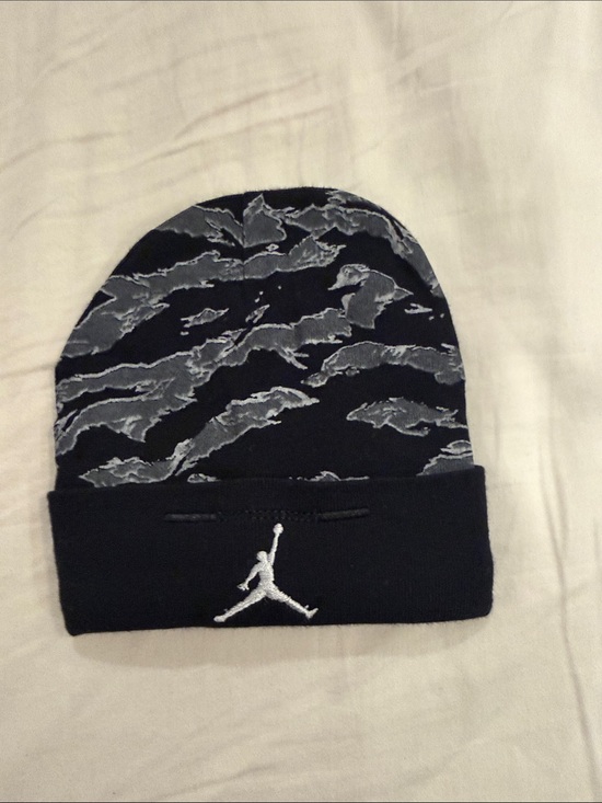 Jordan Other - NWOT Jordan Black Beanie with Gray Camo Pattern 0-6 months newborn